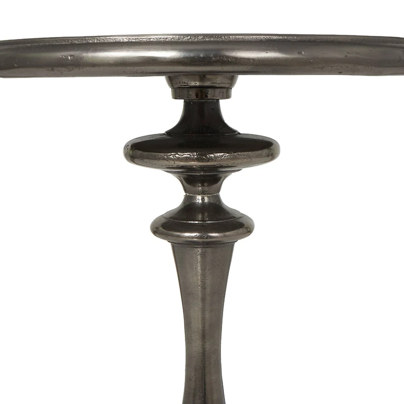23" Black Aluminum Turned Style Accent Table
