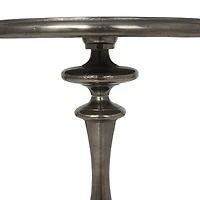 23" Black Aluminum Turned Style Accent Table
