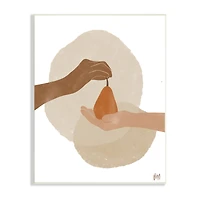 Stupell Industries Abstract Pear Offering Reaching Hands Earth Tones Wall Plaque