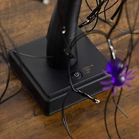 2ft. Pre-Lit Halloween Artificial Black Spooky Spider Willow Tree with 60 Orange & Purple LED Lights