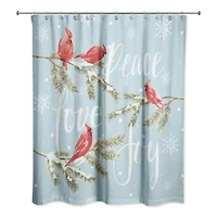 Peace Love Joy Cardinals Shower Curtain