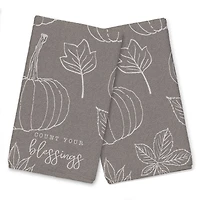 Count Your Blessings Gray Pumpkin Tea Towel Set