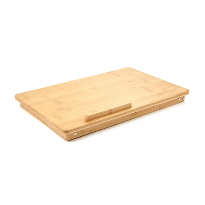 Mind Reader 21.2" Adjustable Bamboo Lap Desk Breakfast Table with Foldable Legs
