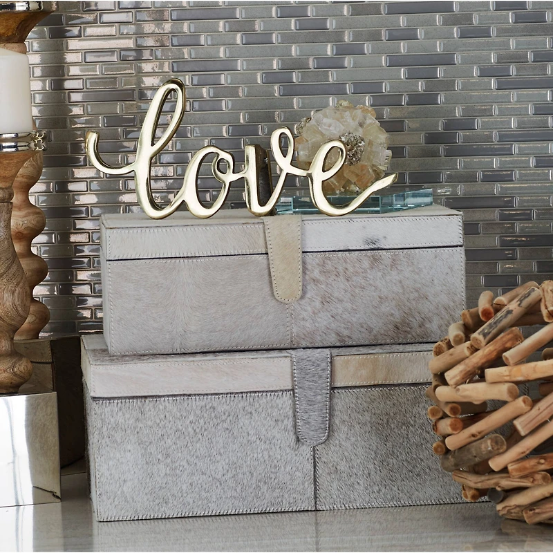 Gray Leather Glam Box Set, 14" & 17"