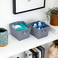 Honey Can Do Silver Woven Storage Baskets with Handles, 2ct.
