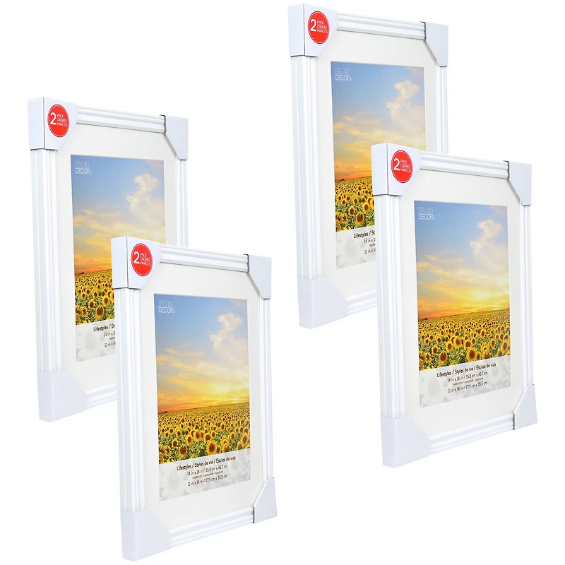 4 Packs: 2 ct. (8 total) White 11" x 14" Frame with Mat, Lifestyles by Studio Décor®
