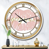 Designart 'Fashion Glam Lips On Gold Ii Glam Wall Clock