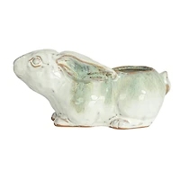 Hello Honey® 8.25" White & Marine Rabbit Stoneware Planter