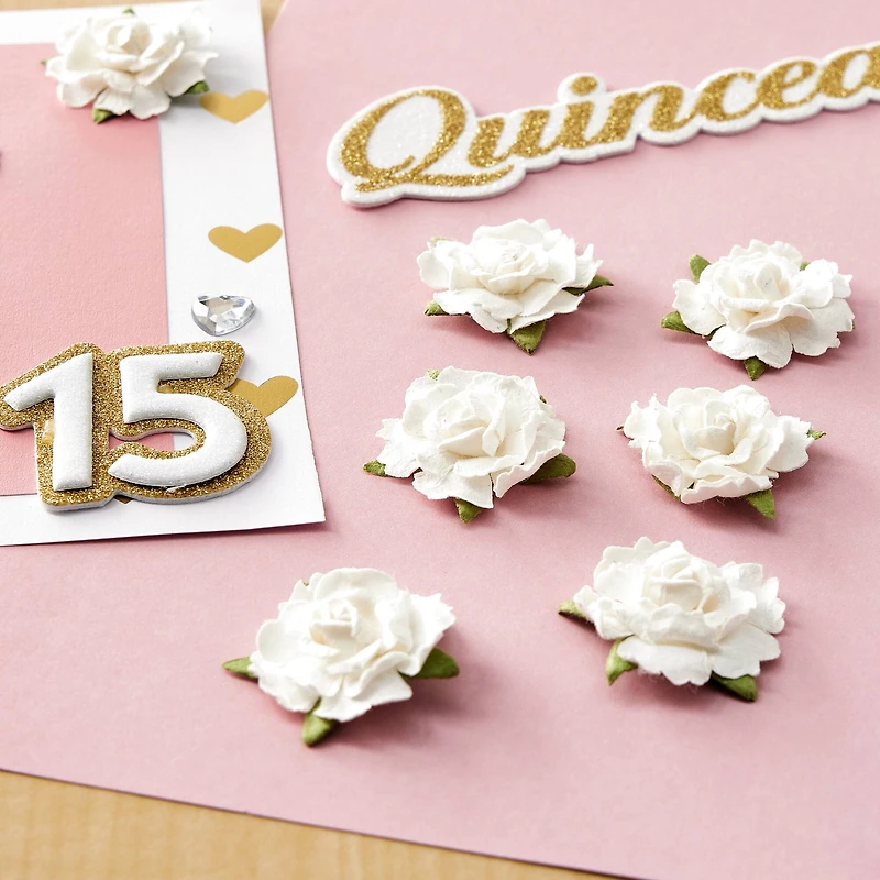 12 Packs: 9 ct. (108 total) White Rose Embellishments by Recollections™