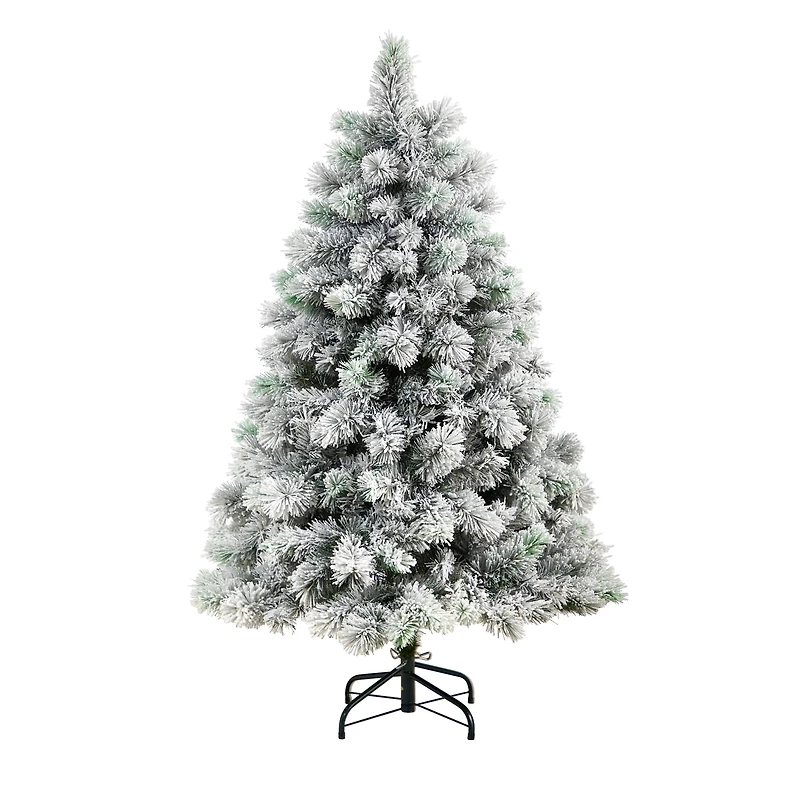 5ft. Pre-Lit Flocked Oregon Pine Artificial Christmas Tree, Clear Lights