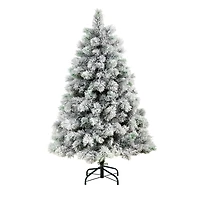 5ft. Pre-Lit Flocked Oregon Pine Artificial Christmas Tree, Clear Lights