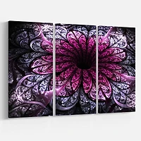 Designart - Dark Purple Fractal Flower Digital Art