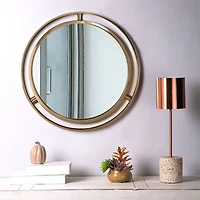Glitzhome® 24" Deluxe Round Gold Mirror