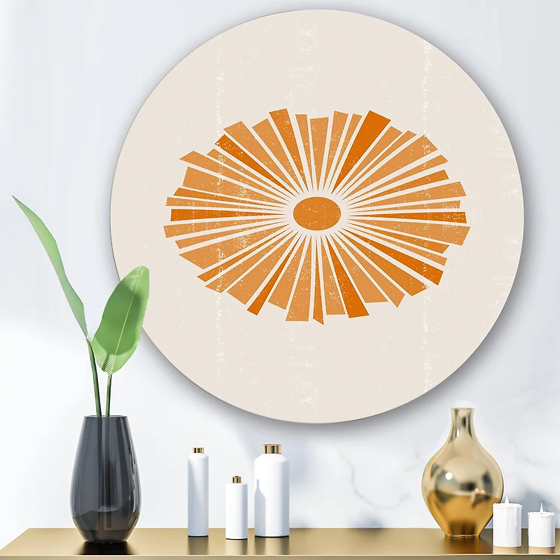 Designart - Minimal Orange Radiant Sun I