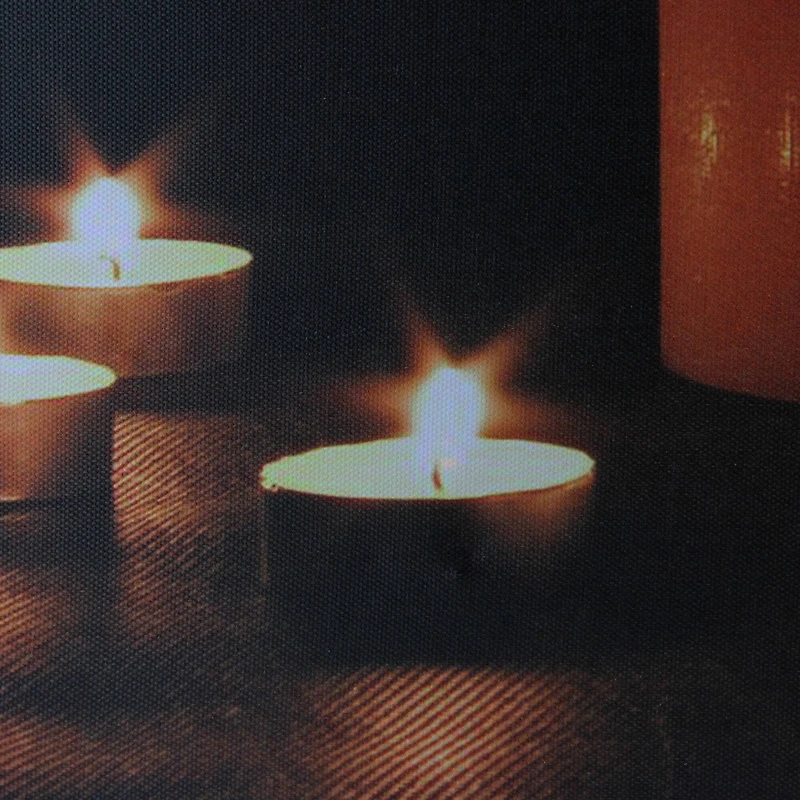 LED Flickering Pillar & Tea Light Candles Canvas Wall Art