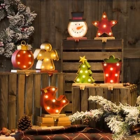 Glitzhome® LED Tree & Gift Box Stocking Holder Set