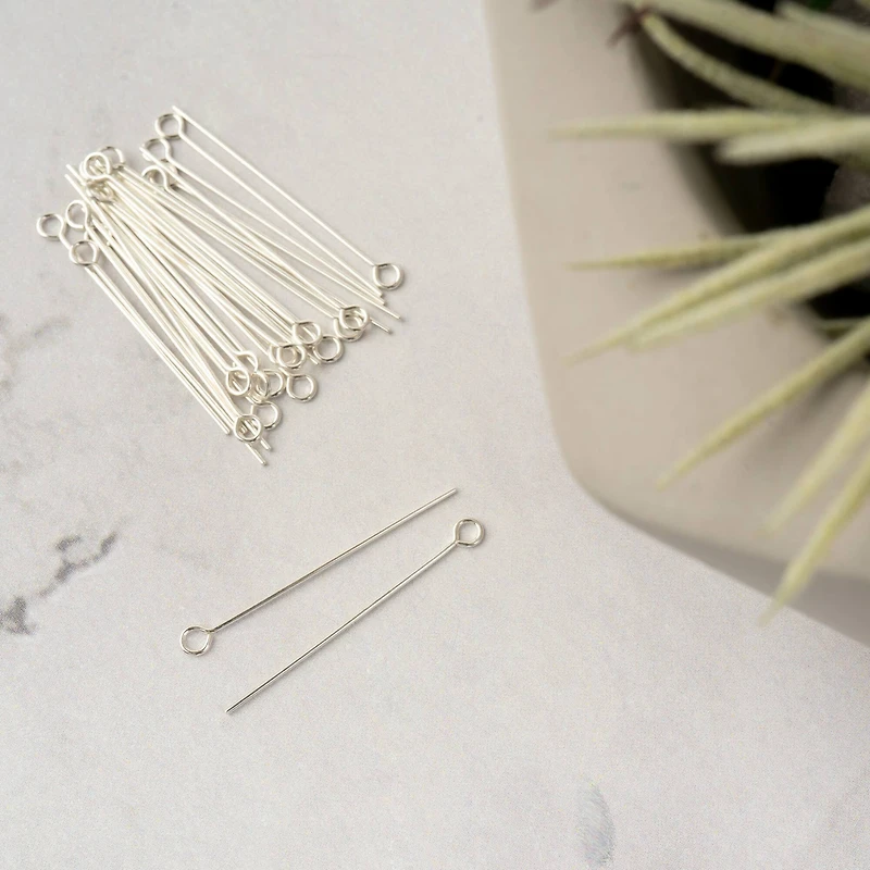 1" Sterling Silver Eye Pins, 28ct. by Bead Landing™