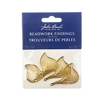 John Bead Beadwork Findings Gold Leaf Pendant, 4ct.