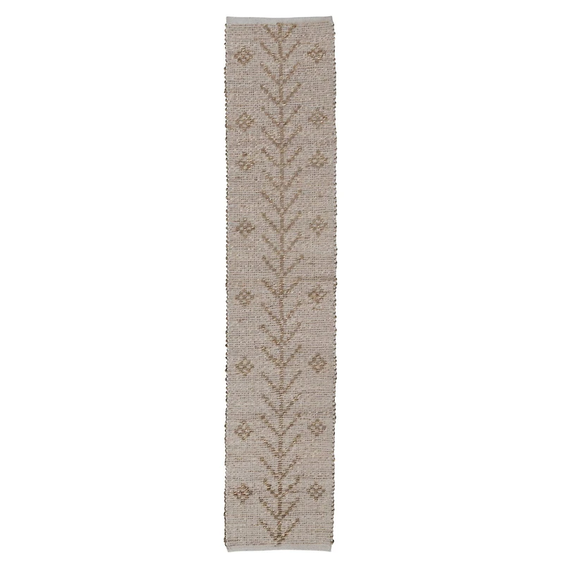 Hello Honey® 72" Natural Two-Sided Seagrass & Cotton Table Runner