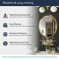 Head West Oval Brushed Gold Metal Framed Bathroom Mirror