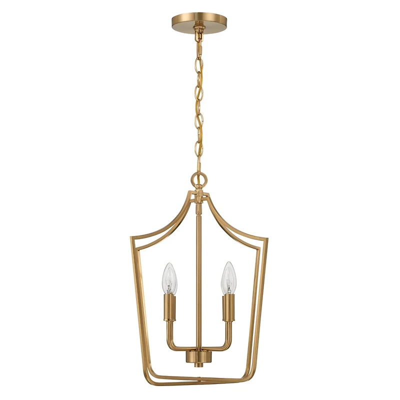 Hello Honey® Constance Brushed Gold Tapered Metal 4-Light Candelabra Chandelier Style Ceiling Light