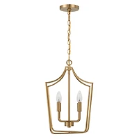 Hello Honey® Constance Brushed Gold Tapered Metal 4-Light Candelabra Chandelier Style Ceiling Light