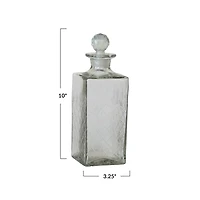 Hello Honey® 16oz. Clear Reclaimed Etched Square Glass Decanter