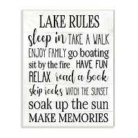 Stupell Industries Motivational Lake Rules Sign