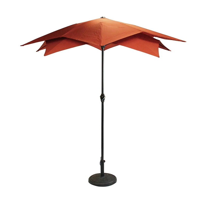 6.5ft. Terracotta Outdoor Patio Lotus Umbrella