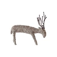 Hello Honey® 9.5" Gray Handmade Wool Felt and Wire Reindeer