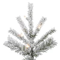 7.5ft. Pre-Lit Flocked Sierra Fir Slim Artificial Christmas Tree, Clear Lights