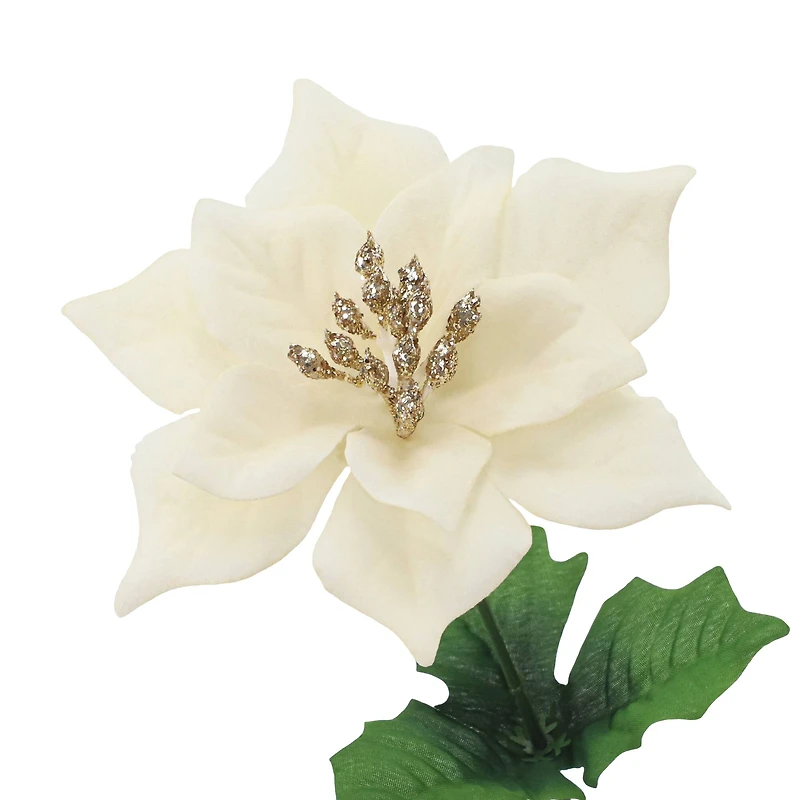 12" Poinsettia with Glitter Bush by Ashland