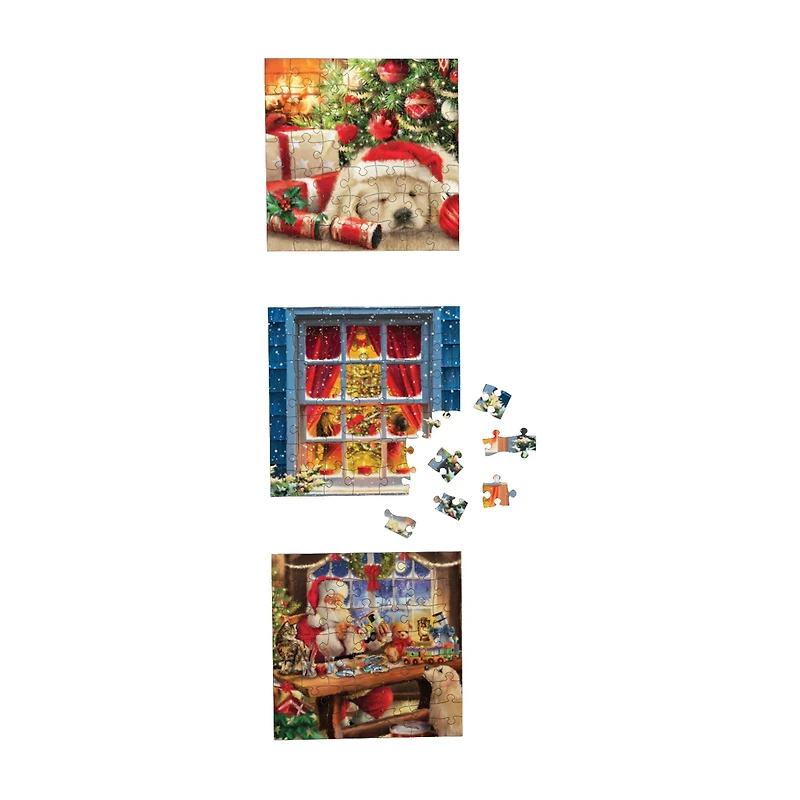 Merry Christmas Advent Calendar - 24 Jigsaw Puzzles: 24 x 50 Pcs