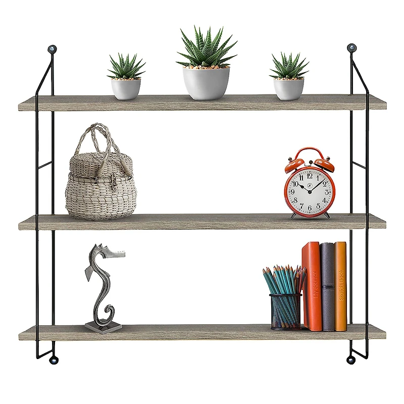 Sorbus 3-Tier Rustic Floating Shelf