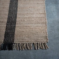 Hello Honey® Natural Jute & Cotton Floor Runner with Black Woven Stripe, 2.5ft.x9ft.