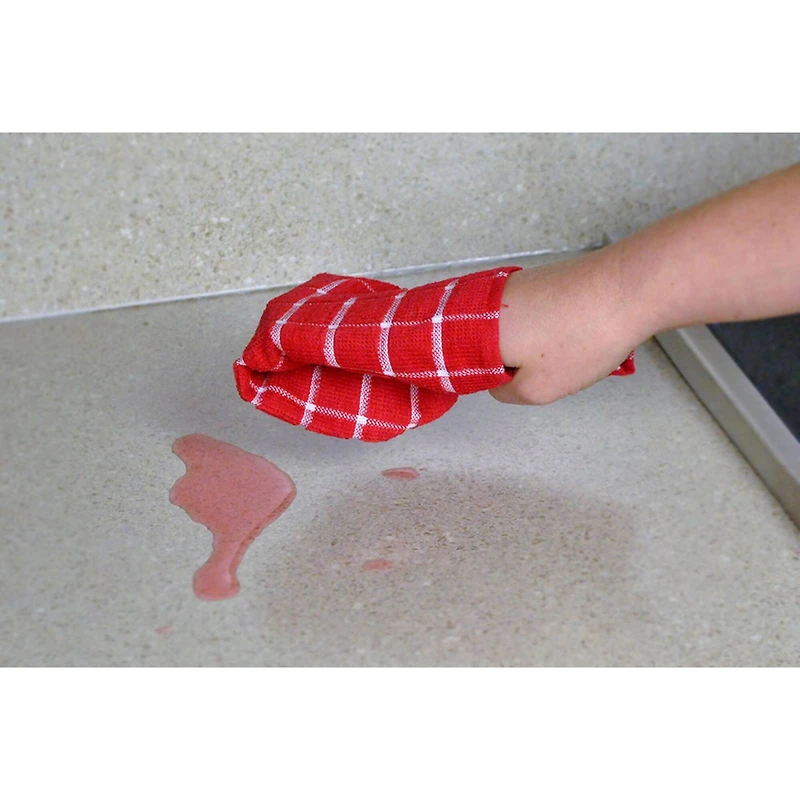 DII® Red & White Windowpane Terry Dishcloths, 6ct.