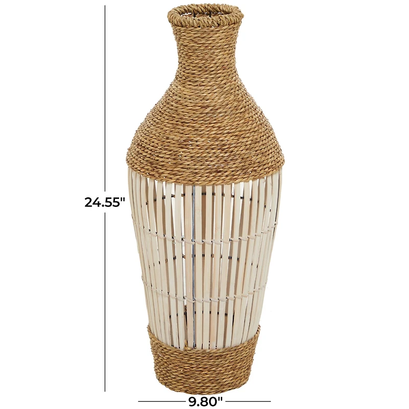 Brown Seagrass Handmade Tall Woven Floor Vase