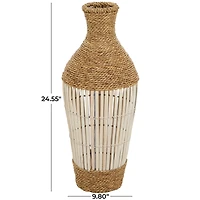 Brown Seagrass Handmade Tall Woven Floor Vase