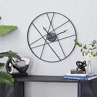 CosmoLiving by Cosmopolitan 24" Black Metal Contemporary Wall Clock