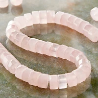 12 Pack: Pink Rose Quartz Heishi Beads, 6mm by Bead Landing™