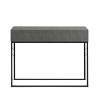 Walker Edison Gray 2-Drawer Faux Shagreen Entry Table