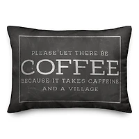 20" x 14" Coffee Village Indoor & Outdoor Throw Pillow