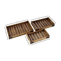 Brown Mango Wood Farmhouse Tray Set