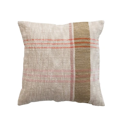 Hello Honey® 28" Woven Cotton & Linen Plaid Pillow