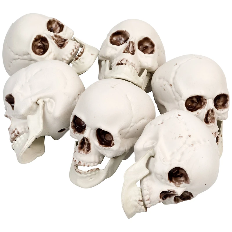 3.5'' Skull Head Halloween Decorations, 6ct.