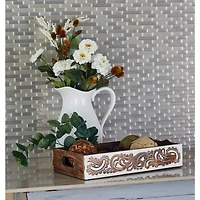 Brown Mango Wood Traditional Tray Set