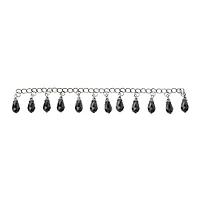 Black Teardrop Glass Beads Chain, 15mm by Bead Landing™