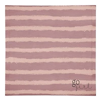 Go Girl Pink Stripes on Pink 10" x 10" Cotton Twill Napkin