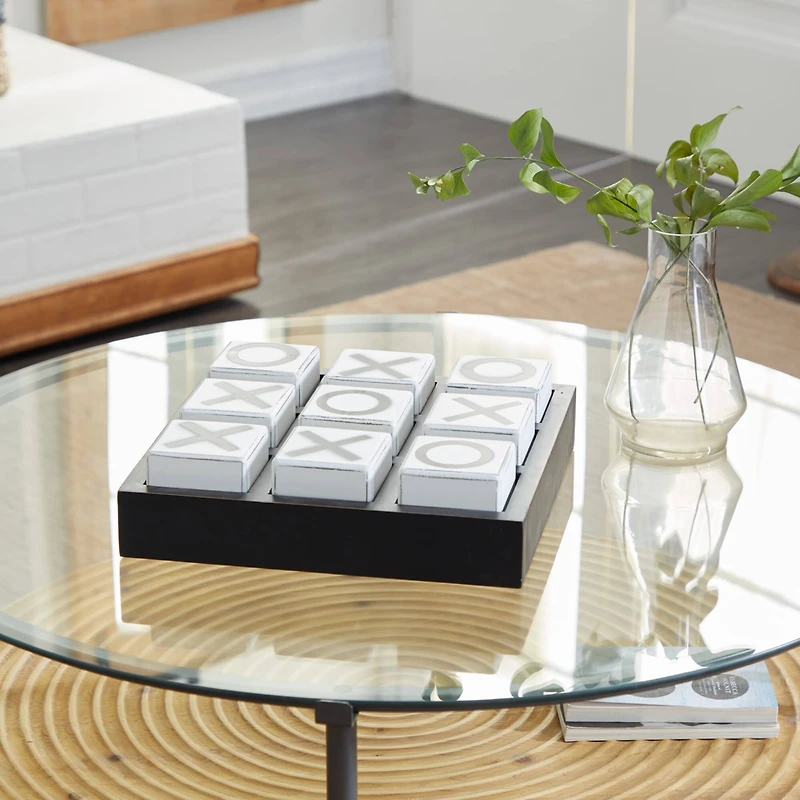 Black Wood Tic-Tac-Toe Game Set