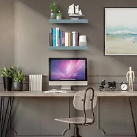 Sorbus Floating Faux Wood Shelf